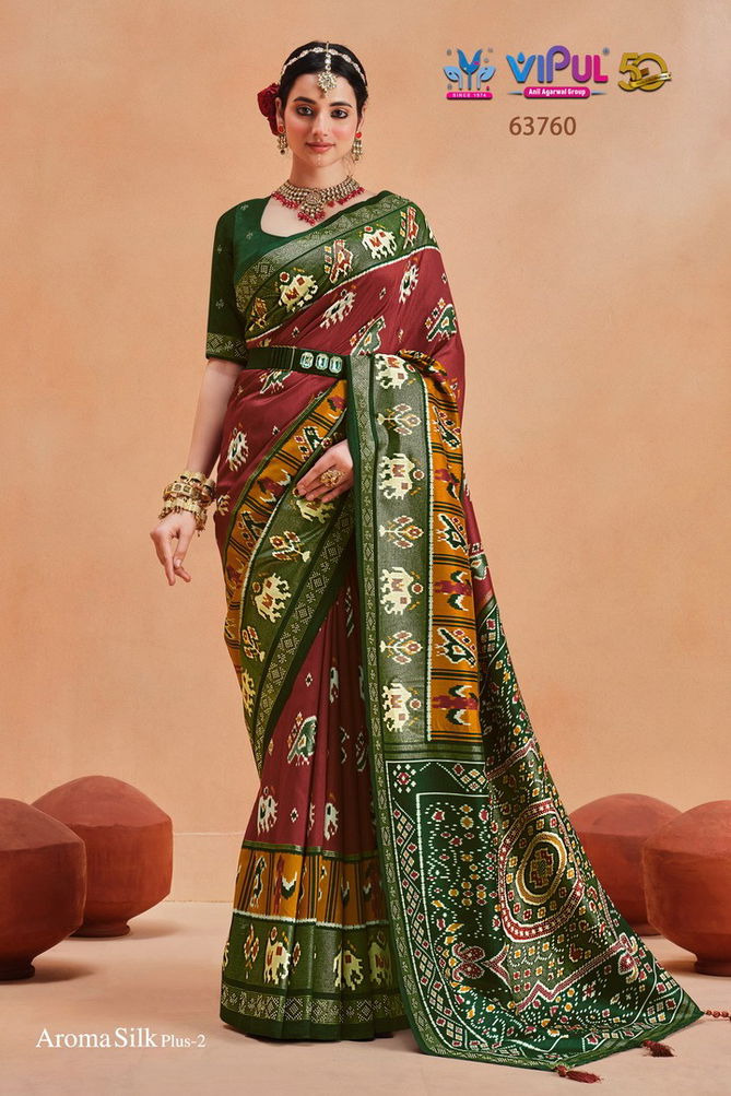 Aroma silk plus 2 By Vipul Dola Silk Printed Sarees Wholesale Market In Surat